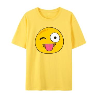 Imagem de Camiseta Emoji com cara engraçada para presentes de bom humor, Amarelo, M