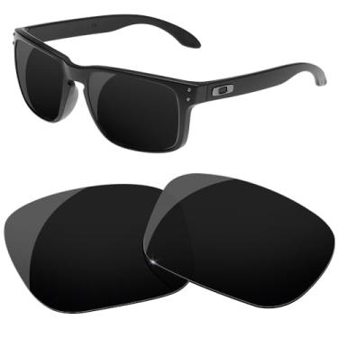 Imagem de HiCycle2 Lentes de reposição polarizadas para óculos de sol Oakley Holbrook XL - Várias opções, com pano de lente (preto)
