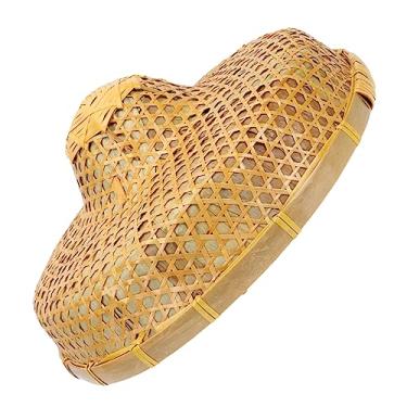 Imagem de 1 peça Chapéu de Bambu Chapéu Rústico Chapéu Protetor Solar Chapéu de Pesca Chapéu de Fazendeiro Chapéu de Proteção UV Chapéu de Tecelagem Chapéu de Bambu à Prova de Chuva Chapéu de Bambu Tecido Chapé
