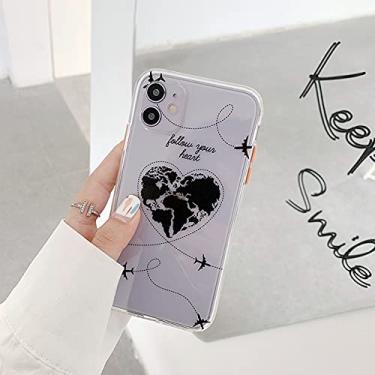 Imagem de Passagem aérea de luxo para aviões com mapa do mundo Viagem capa de telefone de silicone macio para iPhone XR X XS 11 12 Pro Max 7 8 Plus Capa, 4, para iPhone 11 Pro