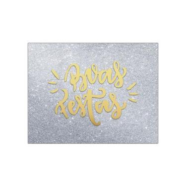 Imagem de Painel de Festa Horizontal 1,55 X 1,20 - Feliz Boas Festas em Dourado 