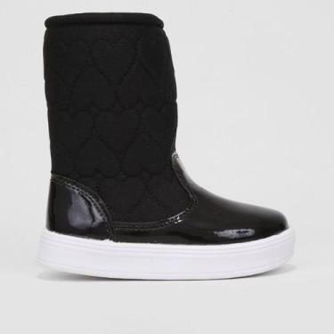 Imagem de Bota Bebê Tininha Confort Baby Corações com Laço de Cabelo Menina, Pre