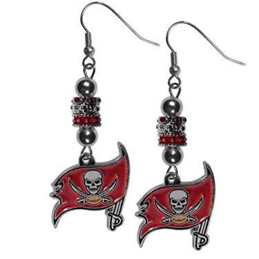 Imagem de NFL Siskiyou Sports Brincos femininos Tampa Bay Buccaneers Euro Bead Tamanho único Team Color