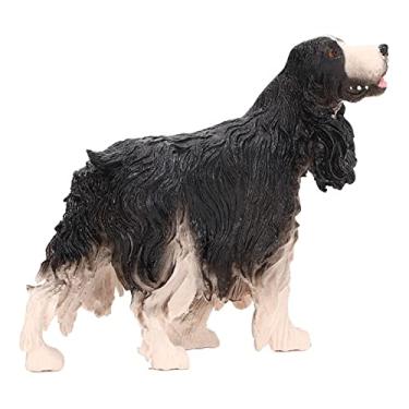 Imagem de Estatueta de cocker spaniel, estatueta de mini cachorro realista, modelo de cocker spaniel de simulação de cachorro de plástico, escultura de cachorro fácil de manter, brinquedo (PL127‑1314 Preto)
