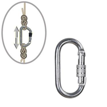 Imagem de Mosquetão Oval em Aço com Rosca 25kN Quality Fix