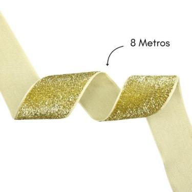 Imagem de Fita Lurex Esponjada Glitter Kit Natal 8m 38mm Escolha Cor - DEZdeDEZ,