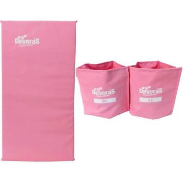 Imagem de kit treino em casa tornozeleira peso 2 kg e colchonete para academia -