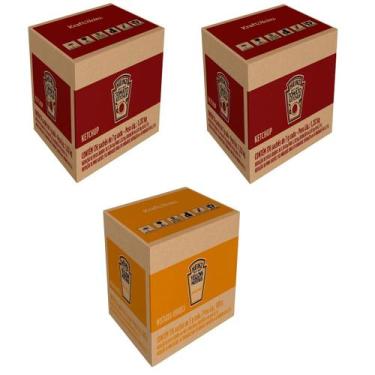 Imagem de Combo 2 Ketchup + 1 Mostarda Heinz Sachês 144 Em Cada Caixa Atacado Mo