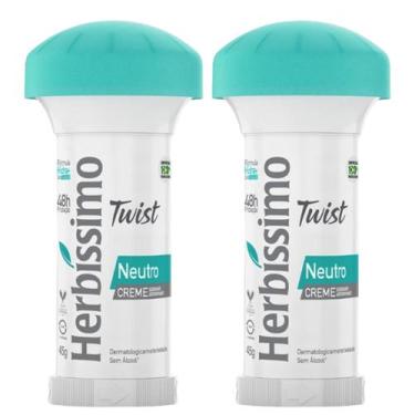 Imagem de Kit 2 Desodorante Twist Creme Neutro Herbíssimo 45G - Dana - Dana Cosm