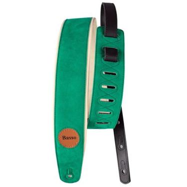 Imagem de Correia Basso Estofada Camurça Guitarra Baixo Violão Verde