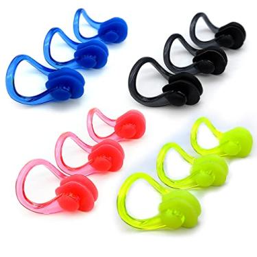 Imagem de Zooshine 12 peças à prova d'água com clipe nasal de gel de sílica para natação para crianças e adultos com cor brilhante