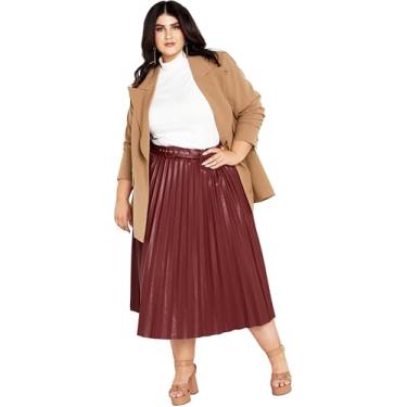 Imagem de City Chic Saia feminina plus size Saskia PU, Cabernet, Cabernet, 52