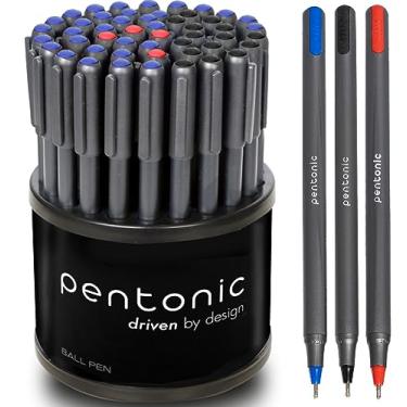 Imagem de Linc Pentonic Caneta esferográfica premium sortidas de 1,0 mm de ponta média, volume de 50 unidades | Sensação Featherlite de ponta média, tecnologia de tinta de fluxo fácil, acabamento fosco elegante