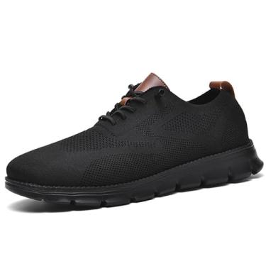 Imagem de Wearbreeze Tênis Oxford masculino casual de negócios – Sapatos sociais leves com cadarço para trabalho, viagens e deslocamento diário, Aterrimus, 43