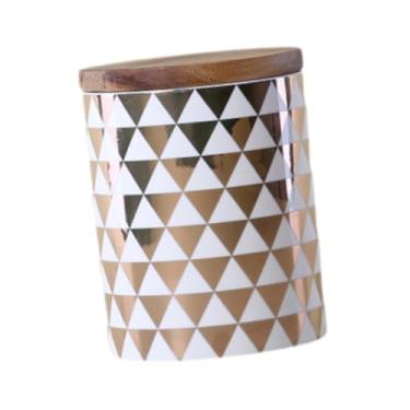 Imagem de FytStycale Jarra de café nórdica, jarra de recipiente de armazenamento, lata de chá e café, vasilha de cozinha de cerâmica para açúcar, Triângulo Pequeno