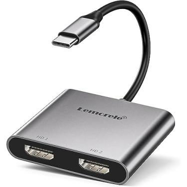 Imagem de Adaptador Hub Splitter Tipo-c P/HDMI, 1x2, 4K 60Hz, Estender, Espelhar, Duplicar, Compatível com Windows, Mac OS, Linux, iPad/Phone, Tablet, Notebook, PC - Lemorele
