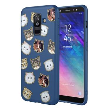 Imagem de HTXWXJC Capa de celular para Galaxy A6 Plus 2018, capa para Samsung A6+ 2018 SM-A605, à prova de choque, flexível, amortecedora, capa macia de TPU com estampa de gato para Samsung Galaxy A6 Plus 2018