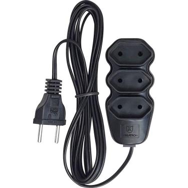 Imagem de EXTENSAO ELETRICA 250V 10A 3 TOMADAS 2P 10m BIVOLT PRETA MEGATRON