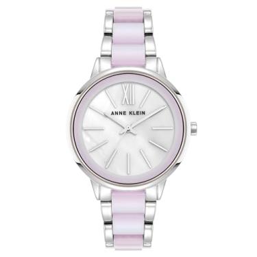 Imagem de Anne Klein Relógio feminino com pulseira de resina, Prata