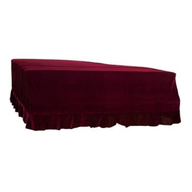 Imagem de MERIGLARE Capa de piano de cauda de piano, à prova de poeira, à prova de umidade e luxo leve Triângulo Triângulo Triângulo Capa de piano Triângulo Triângulo , Vermelho, L