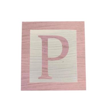 Imagem de Cubo Branco Letra Rosa Bebê com Aplique Festa Chá de Bebê Decoração 8x