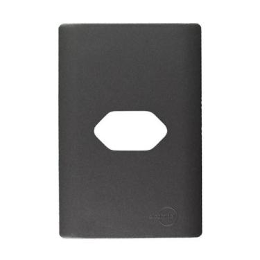 Imagem de Placa 4X2 Para 1 Tomada Com Suporte Grafite Dicompel