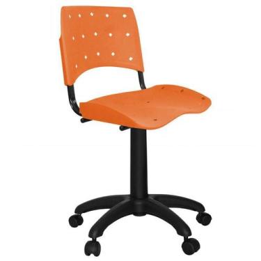 Imagem de Cadeira Giratória Fixa Plástica Laranja Anatômica - ULTRA Móveis - Ult