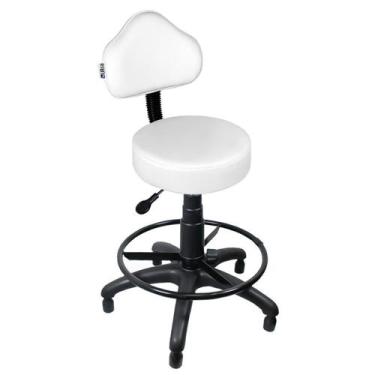 Imagem de Cadeira Mocho Branco Caixa Com Aro Com Sapata - ULTRA Móveis - Ultra M