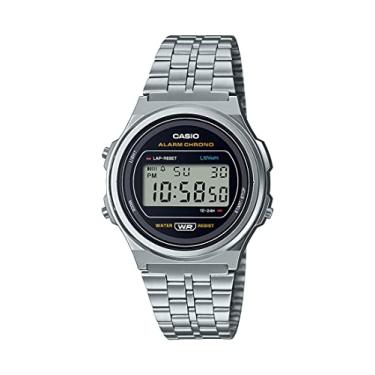 Imagem de Casio Pulseira de aço inoxidável de quartzo unissex para adultos, prata, relógio casual 19 (modelo: A171WE-1ACF)