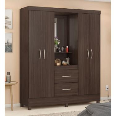 Imagem de Guarda Roupa Lord com Espelho Prateleira/Penteadeira - Café Touch Demóbile 