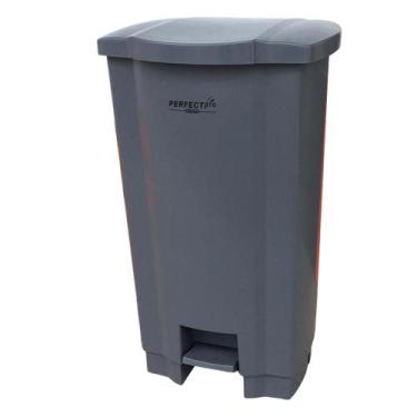 Imagem de Lixeira C/ Pedal 100 Litros Resistente Cinza - Perfect - PITAIEX, CINZ