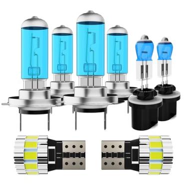 Imagem de ZPXGIZT Lâmpadas adequadas para Hyundai Santa Fe 2007-2008, lâmpada de farol de halogêneo de alto desempenho e combinação de luzes de matrícula, H7 H7 880 Faróis de neblina de farol alto e baixo, luz