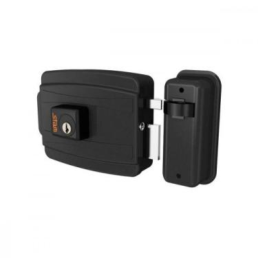 Imagem de Fechadura Eletrica Stam 12V Preta Abre Para Dentro 56327, Preto, 12v