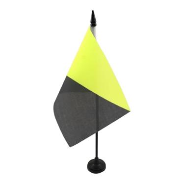 Imagem de Bandeira de mesa anarco-capitalismo 12 cm x 20.3 cm - capitalista anarquista - bandeira de mesa anarquismo 21 x 14 cm - Bastão e base de plástico preto - Drapeau Anarco-capitalismo AZ FLAG