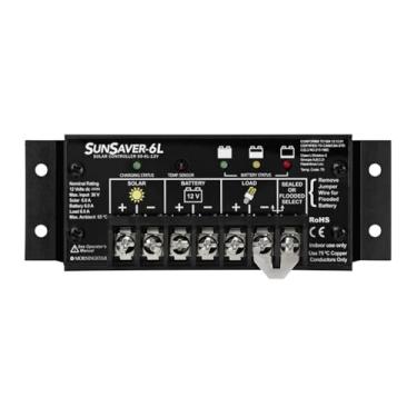 Imagem de Morningstar Corporation Morningstar Sunsaver 6A Pwm Controlador de Carga Solar Bateria 12V Lvd | Controlador Solar | Carregador de Cerca Elétrica Solar | Controlador de Carga | Controlador de Painel S