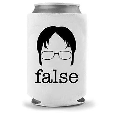 Imagem de Cool Coast Products | The Office Gifts | Funny Beer Can Coolies | Cooler de lata macia isolada de neoprene | Garrafas de latas de bebidas | Suporte de costura de cerveja gelada, Dwight False, 1