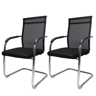 Imagem de Kit 2 Cadeiras De Escritório Diretor Londres Mesh Fixa Preta
