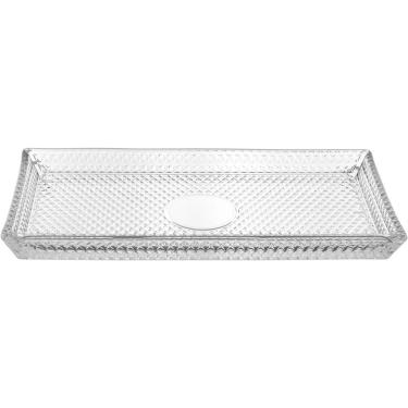 Imagem de Prato Retangular Home&co Vidro 2x28x14cm Transparente Bandeja Para Servir
