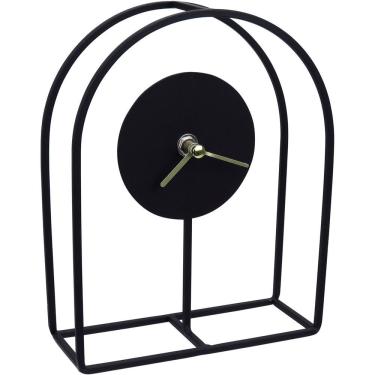 Imagem de Relógio Mesa Home&co Metal 20x16x6cm Preto