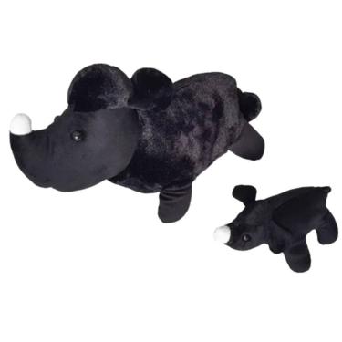 Imagem de Bichos Grávidos Poodle Preto Com Filhote Antialérgico Bichos De Pano