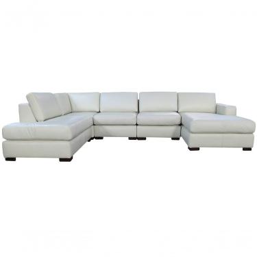 Imagem de Sofá De Couro N.y. 6 Lugares Off White 3,58 M - Mempra