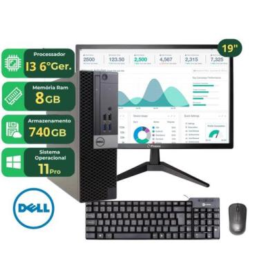 Imagem de Computador Completo Dell  Intel Core i3 6ª Geração  SSD 240GB HDD 500G