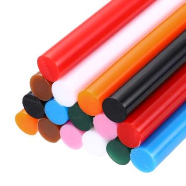 Imagem de uxcell 16 peças de bastões de pistola de cola quente tamanho completo 10 cm x 11 x 100 mm, preto, branco, vermelho brilhante, café, verde escuro, azul celeste, laranja, rosa