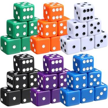 Imagem de Seenelling 36 Piece 19mm Casino Theme Party Dice Sets Acrylic Large D6 Opaque Dice Bulk for Board Games Birthday Theme Party Supply (Fashion Color)