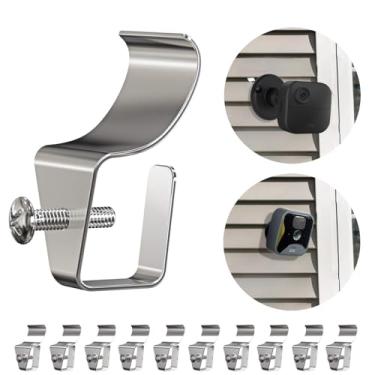 Imagem de Ganchos de revestimento de vinil para câmera Blink XT2, parafusos de encaixe externo sem furo para montagem de câmera piscante sistema de segurança doméstica, suporte de aço inoxidável à prova de intempéries (pacote com 12)