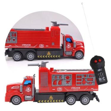 Imagem de Caminhao Carrinho de Controle Remoto Bombeiro Carro brinquedo - Well K