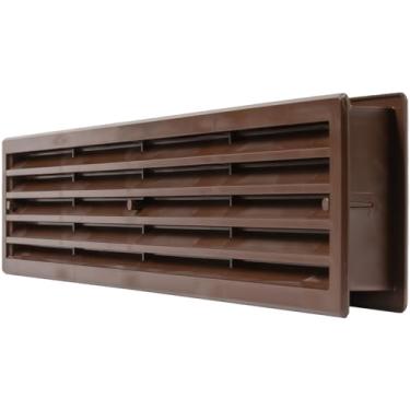 Imagem de Repa Market Grade de porta de plástico marrom de 45,7 cm x 10,2 cm - Ventilação de porta de garagem - Tampa de ventilação para portas internas - Proteção de tampa de ventilação retangular - Ventilação