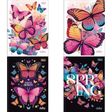 Imagem de Kit com 5 Cadernos Brochurão, Tilibra, Bloom, Universitário, Capa Dura, 80 Folhas, Capas Sortidas