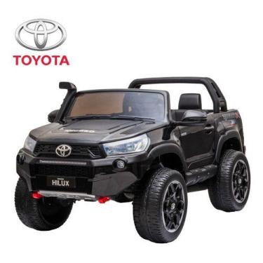 Imagem de Carrinho Eletrico Importway Toyota Hilux Preto Rodas De Eva
