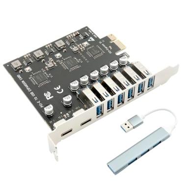 Imagem de Trotwei Blue Solução Versátil De Expansão Portas: Adaptador Pcie Para Usb 3.0 Com 6 Portas Tipo A E 2 C, Um Hub 1 Porta 4 Pc Mesa Suporte Windows